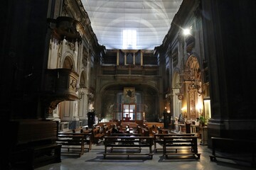 Napoli - Interno della Chiesa di Santa Brigida dall'altare
