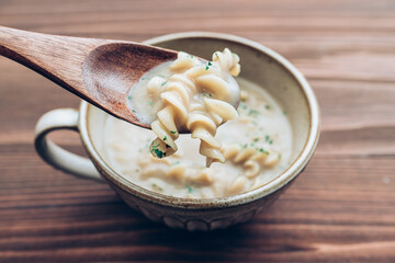 クリームスープパスタ