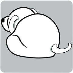 illustration of a back pose of a cute puppy, dog