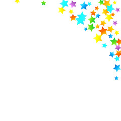 Rainbow Festive Confetti. Carnival Star Falling.