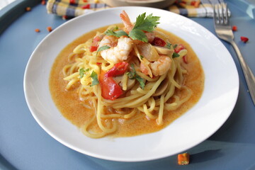 spaghetti with seafood