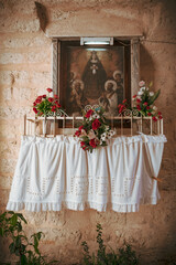 Votive aedicule. Bari. Puglia. Italy.