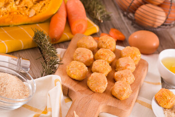 Pumpkin chicken meatballs. 