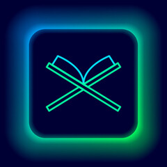 Glowing neon line Holy book of Koran icon isolated on black background. Muslim holiday, Eid Mubarak, Eid al-fitr, Ramadan Kareem. Colorful outline concept. Vector.
