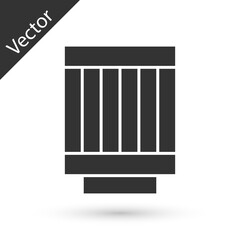 Grey Car air filter icon isolated on white background. Automobile repair service symbol. Vector.
