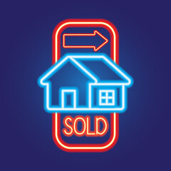 house home for sale neon sign for house for sale plank