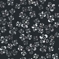 Grey Jelly candy icon isolated seamless pattern on black background. Vector.