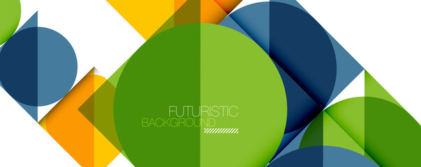 Obraz premium Simple circles and triangles abstract background. Vector illustration for covers, banners, flyers and posters and other designs