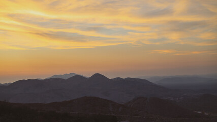 sunset over the mountains