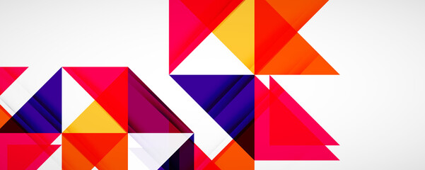 Geometric abstract background. Techno color triangle shapes. Vector illustration for covers, banners, flyers and posters and other designs
