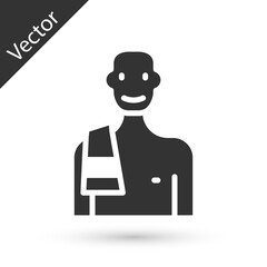 Grey Man in the sauna icon isolated on white background. Vector.