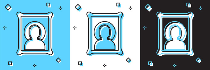 Set Christian icon isolated on blue and white, black background. Vector.
