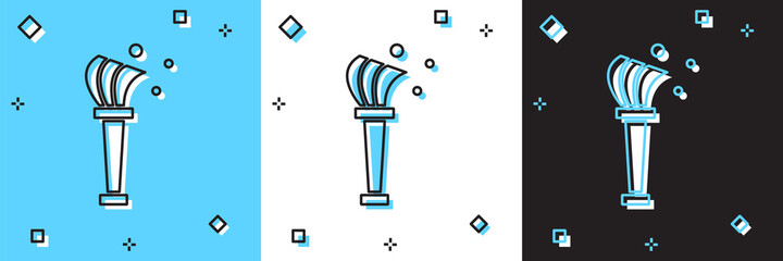 Set Aspergillum icon isolated on blue and white, black background. Vector.