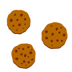 Cookie. The element of home bakery. Oatmeal pastry with chocolate. Sweet snack. Flat cartoon illustration.