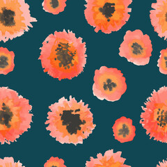 vector seamless pattern poppies background