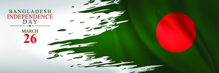 26 march Independence day of Bangladesh. Vector illustration for greeting card, poster and banner.