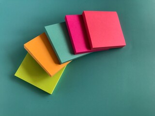 sticky notes on blue background