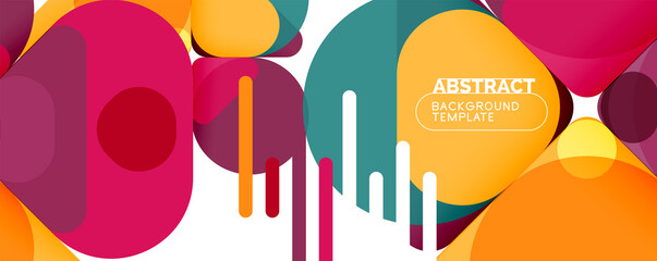 Modern geometric round shapes and dynamic lines, abstract background. Vector illustration for placards, brochures, posters and banners