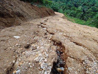 Road erosion in the forest