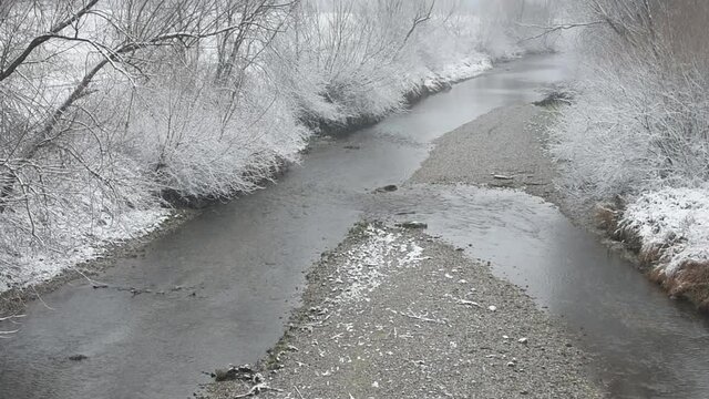 cinemagraph creek in winter
