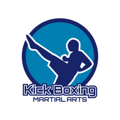 kick boxing martial art isolated on white background. vector illustration