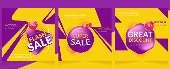 Illustration vector graphic of Flash sale discount banner template promotion