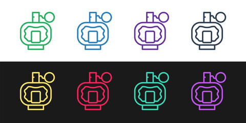 Set line Aftershave icon isolated on black and white background. Cologne spray icon. Male perfume bottle. Vector.