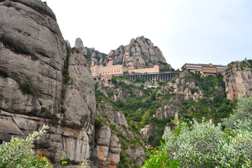 Montserrat monastery in the mountains near Barcelona, Spain 