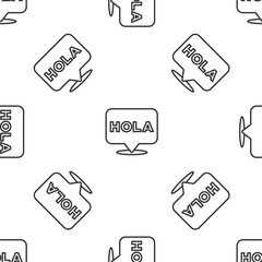 Grey line Hola icon isolated seamless pattern on white background. Vector.