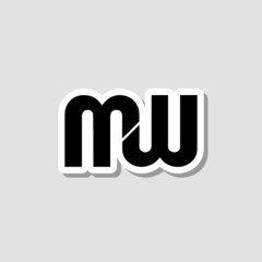 Initial MW letter Logo Design Sticker