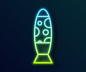 Glowing neon line Floor lamp icon isolated on black background. Vector.