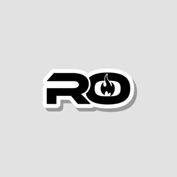 Initial RO letter logo Sticker