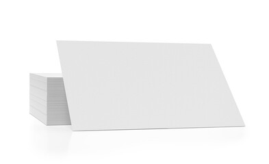 Mockup of business cards stack isolated on white background