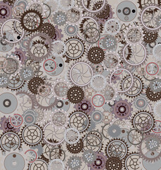 vector illustration beige background with color gears