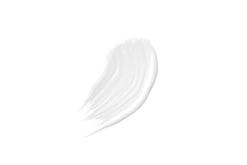 White brushstroke of acrylic paint isolated on a white background. Watercolour or oil white brushstroke on a white background.