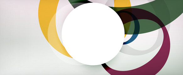 Fototapeta premium Ring geometric shapes, o letter repetition wallpaper. Abstract background for business or technology presentations, internet posters or web brochure covers