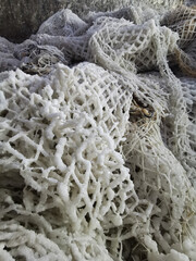 close up of a rope covert whith salt