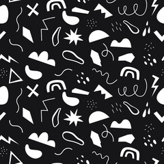 Seamless vector pattern wit hand drawn abstract elements