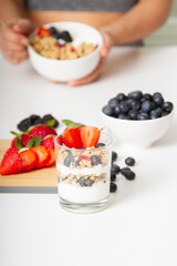 Granola bowl and forest fruit