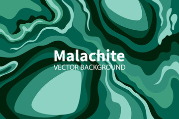 Malachite abstract background in flat style. Minimalistic vector illustration.
