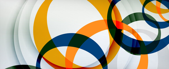 Obraz premium Ring geometric shapes, o letter repetition wallpaper. Abstract background for business or technology presentations, internet posters or web brochure covers