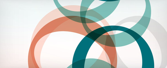 Obraz premium Ring geometric shapes, o letter repetition wallpaper. Abstract background for business or technology presentations, internet posters or web brochure covers