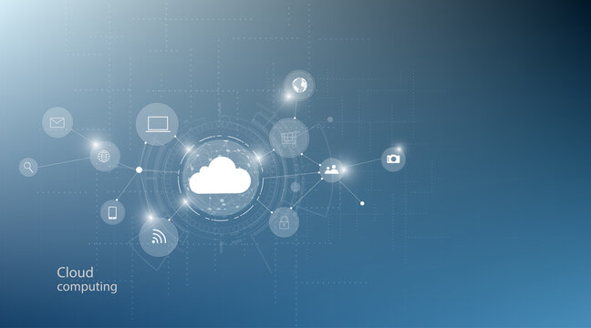 Cloud Computing Concept.Abstract Cloud Connection Technology Background.