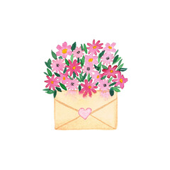 envelope with flower