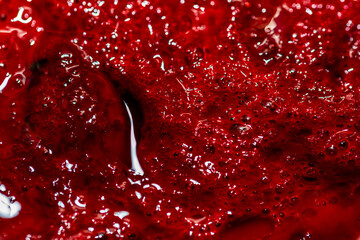 Real animal blood, gore close up macro shot for background. - obrazy, fototapety, plakaty