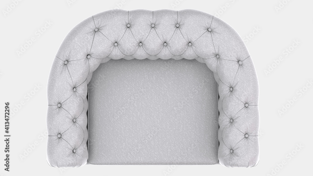 Poster armchair top view isolated on background with mask. 3d rendering - illustration