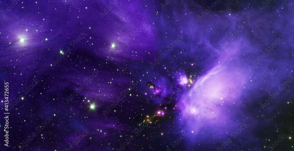 Wall mural planets, stars and galaxies in outer space showing the beauty of space exploration. elements furnish