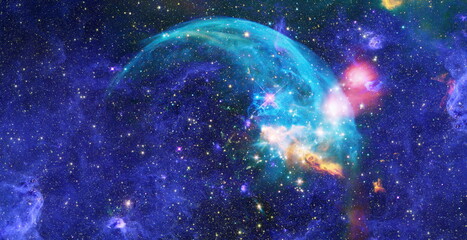 planets, stars and galaxies in outer space showing the beauty of space exploration. Elements...