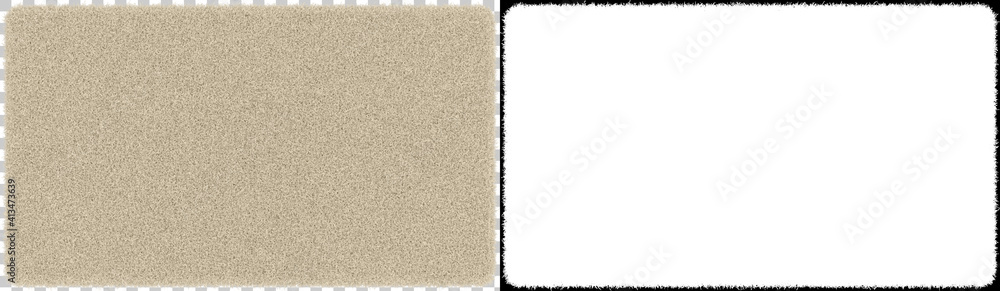 Poster rug top view isolated on background with mask. 3d rendering - illustration
