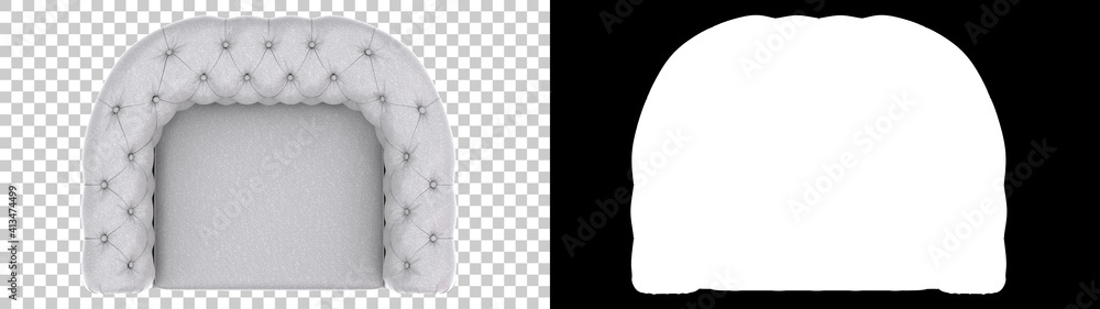 Poster armchair top view isolated on background with mask. 3d rendering - illustration